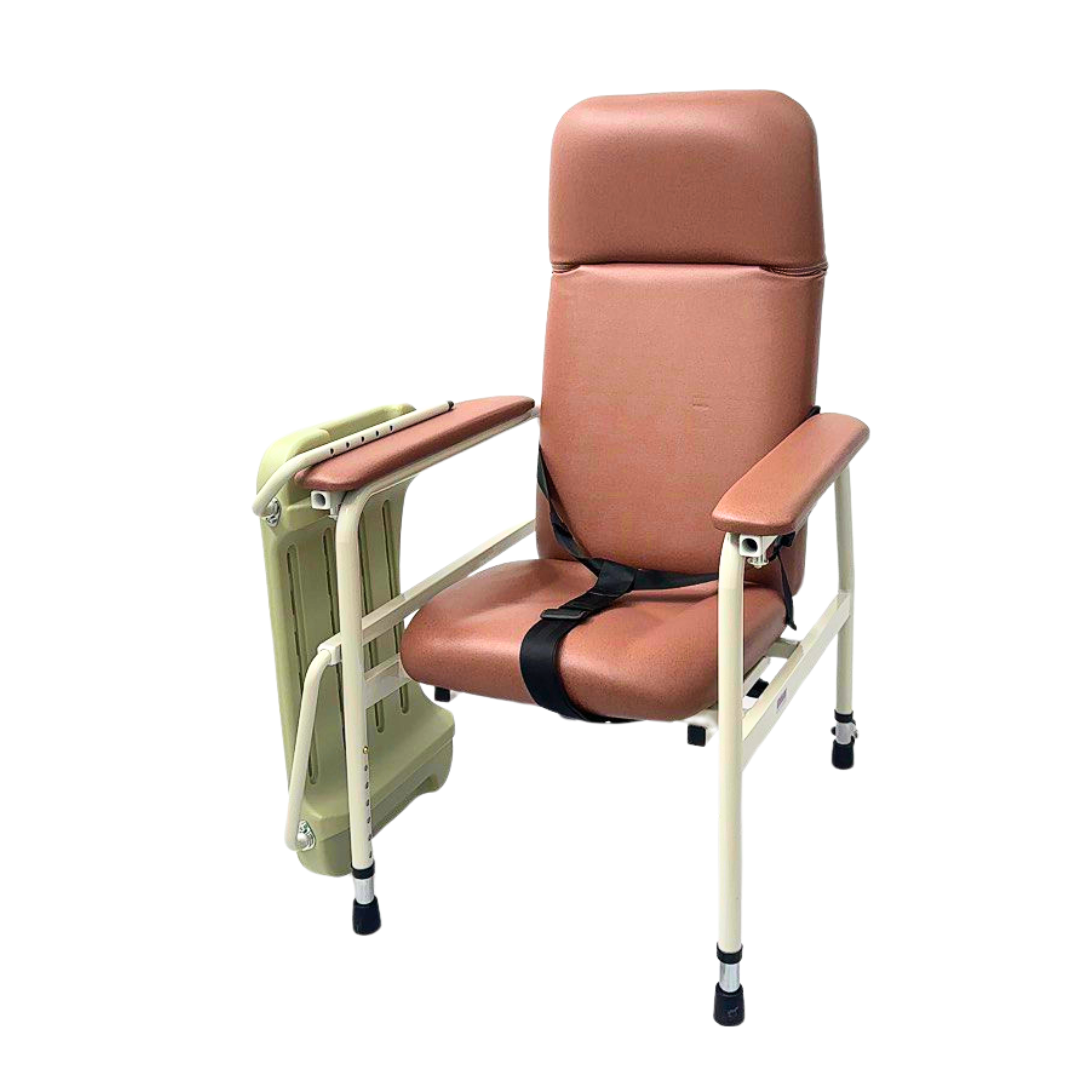 Height Adjustable Stationary Geriatric Chair with Tray