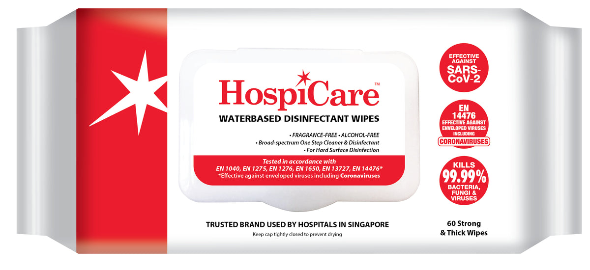 Hospicare Waterbased Disinfectant Wipes