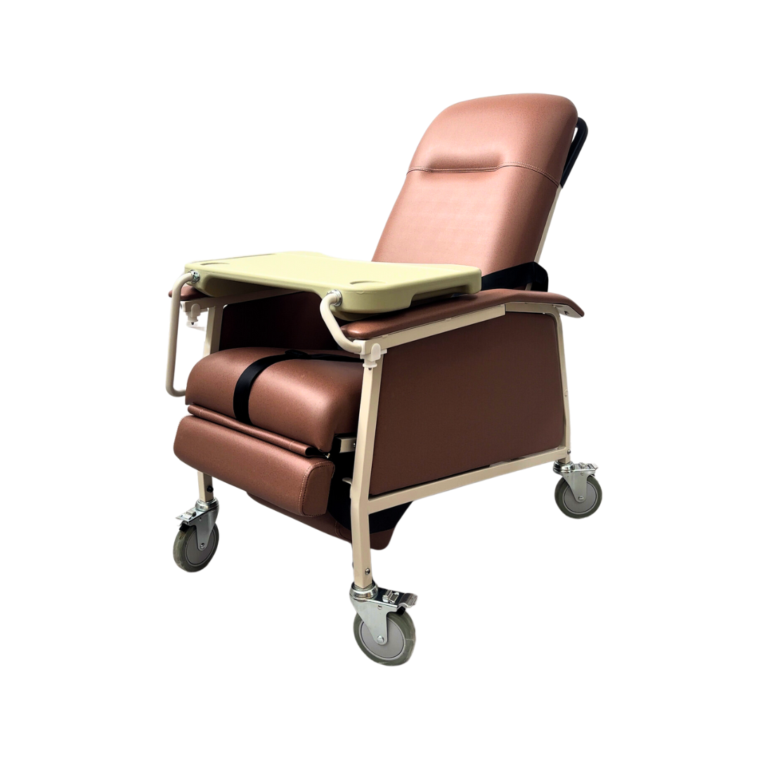 Manual Reclining Geriatric Chair with Tray