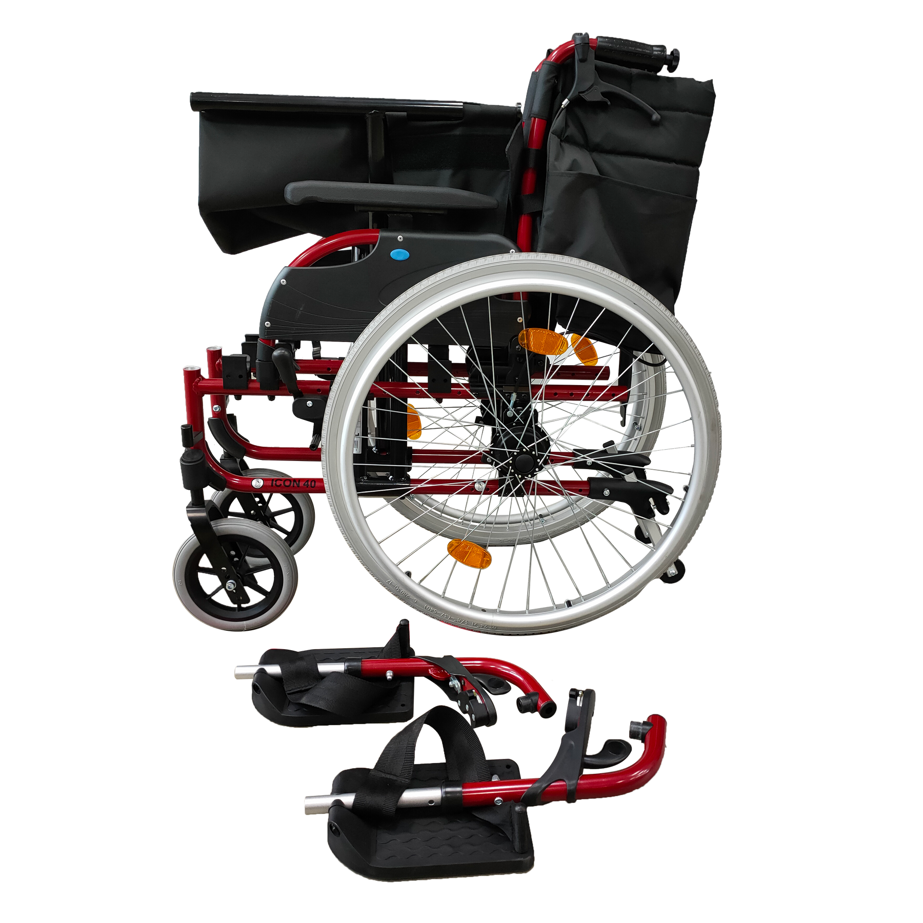 Icon 40X Semi Custom-Built Wheelchair folded