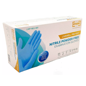 Livewell Nitrile Powder Free Examination Gloves PPE CAT III