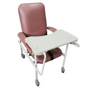 Mobile Non-Recline Geriatric Chair With Tray