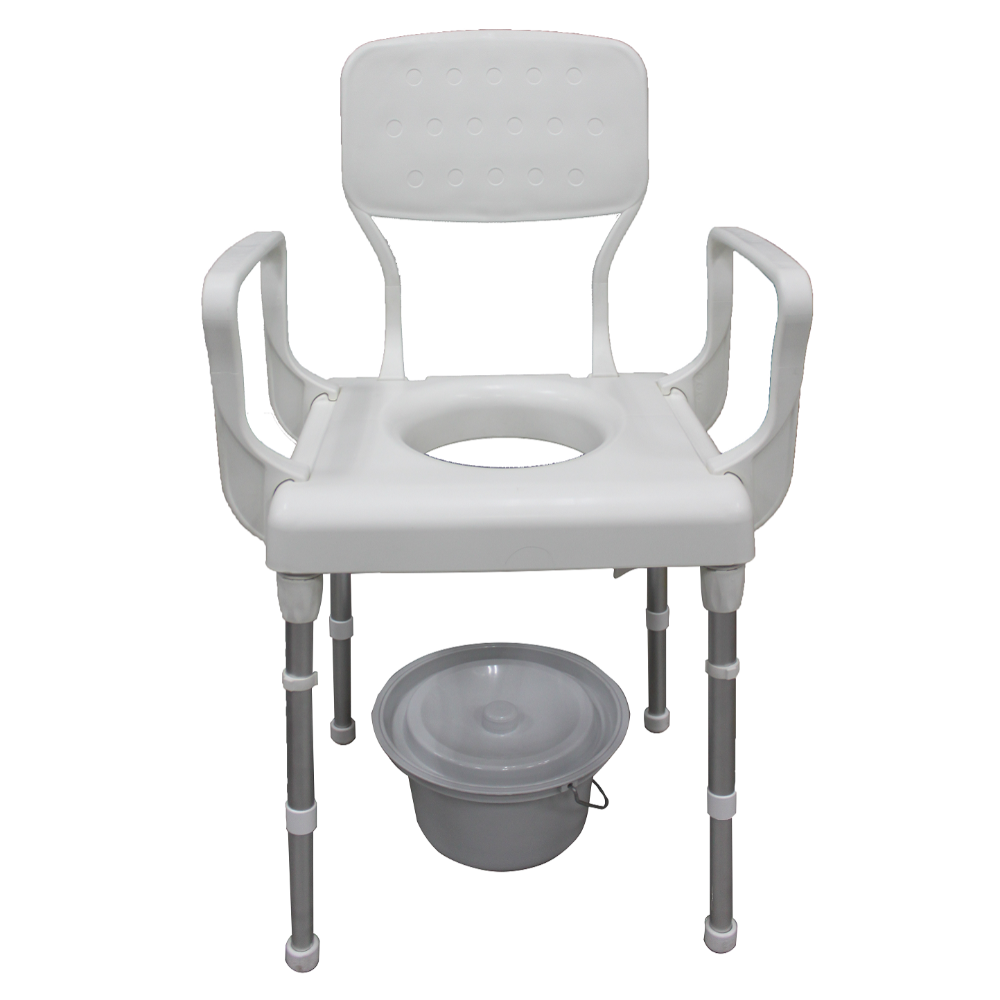 Rebotec Lyon Height Adjustable Commode Chair front view