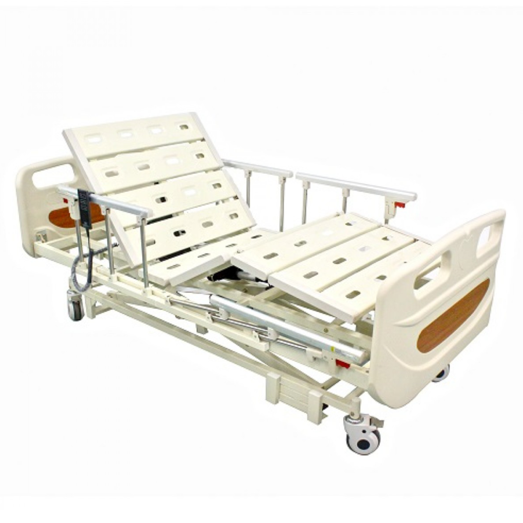 3 Functions Electric Hospital Bed Low Bed with 4 Side Rails - DNR WHEELS PTE LTD