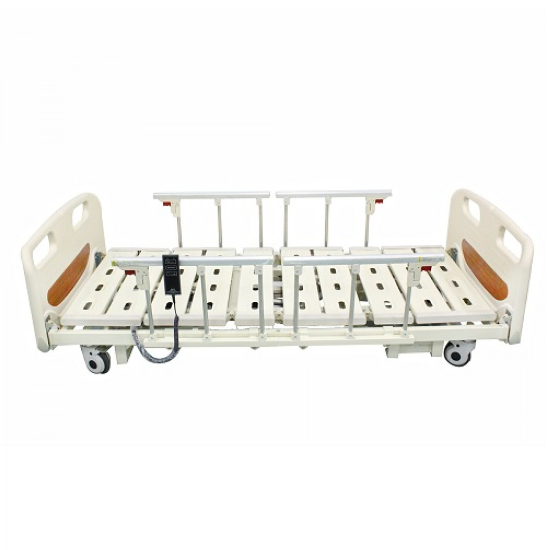 3 Functions Electric Hospital Bed Low Bed with 4 Side Rails - DNR WHEELS PTE LTD