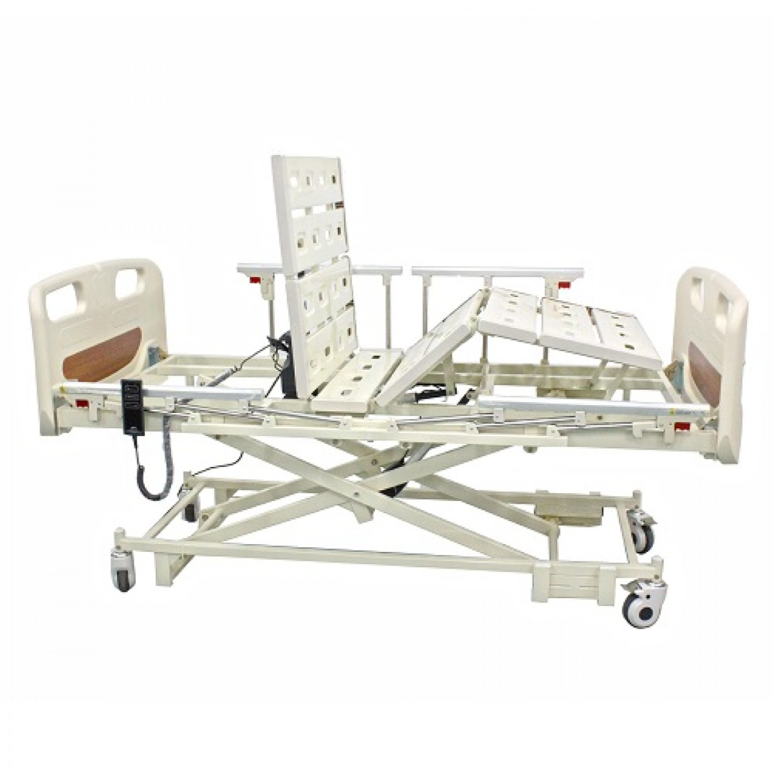 3 Functions Electric Hospital Bed Low Bed with 4 Side Rails - DNR WHEELS PTE LTD